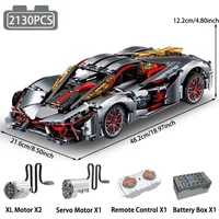 Technical City Lambo Sport Car Building Block Super Speed Remote Control Racing Vehicle Model Bricks Toys For Kid Xmas Gift MOC 1