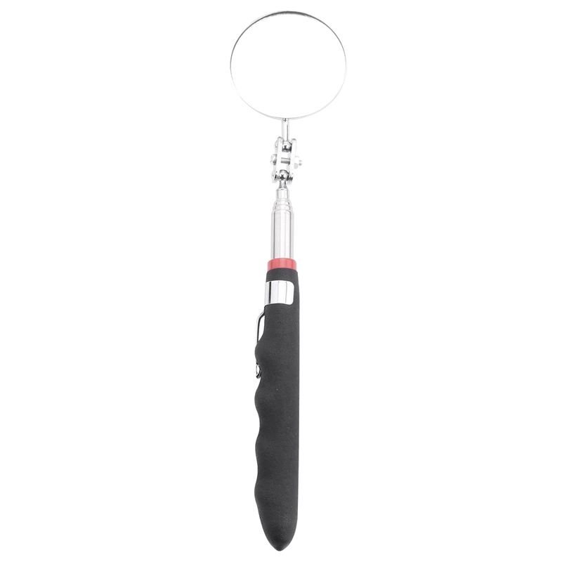 AA86 2-Pack Round 2-Inch Telescoping Inspection Mirror,Extends Up To 24.5 Inches,Black