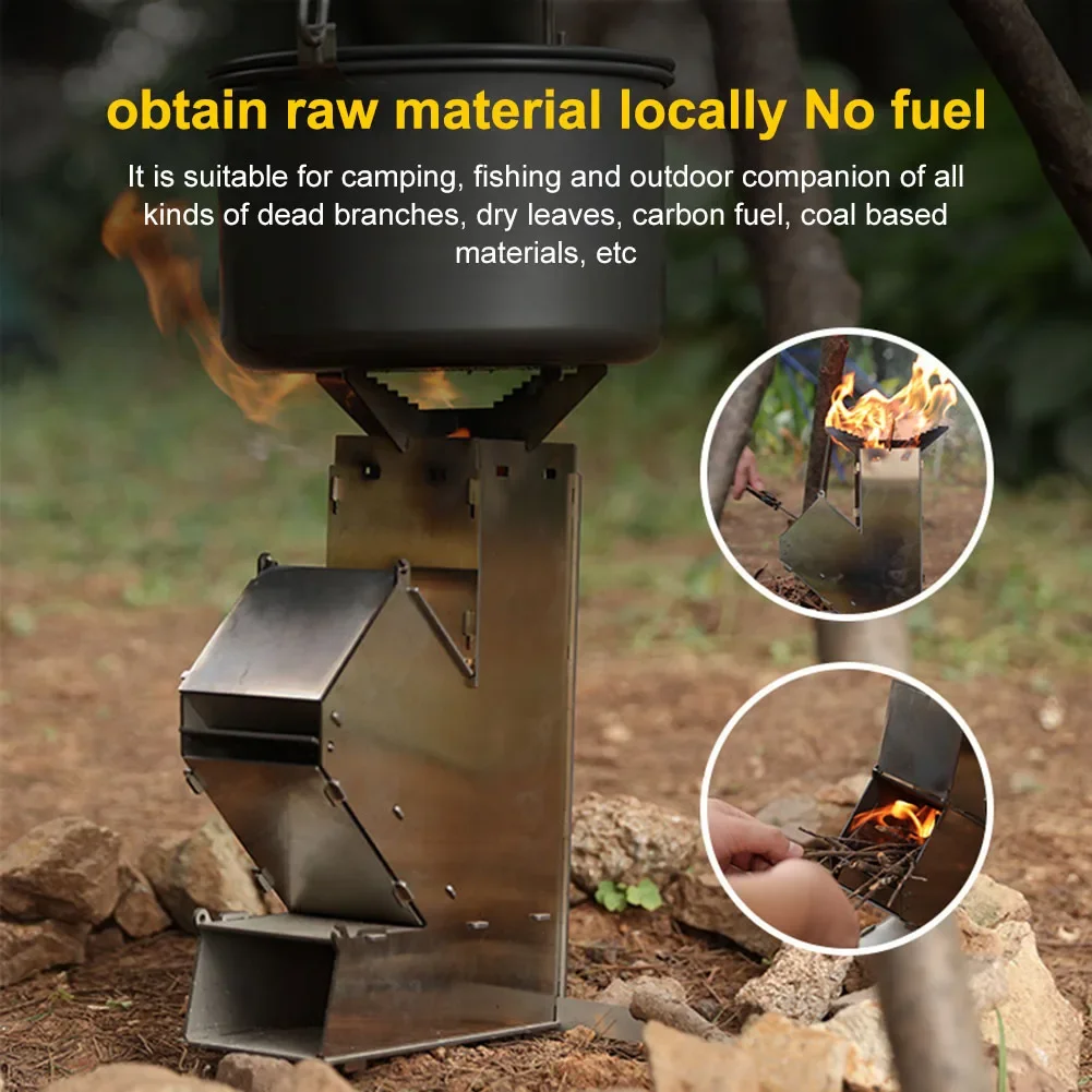 

Portable Detachable Wood Stove Mini Outdoor Camping Stove Stainless Steel Cooking Heating Firewood Stove for Travel Picnic BBQ