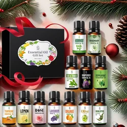 Essential Oil Collection - Luxurious 12 - Piece Skincare Gift Set with Lavender, Peppermint, Rose, and More - 120ml