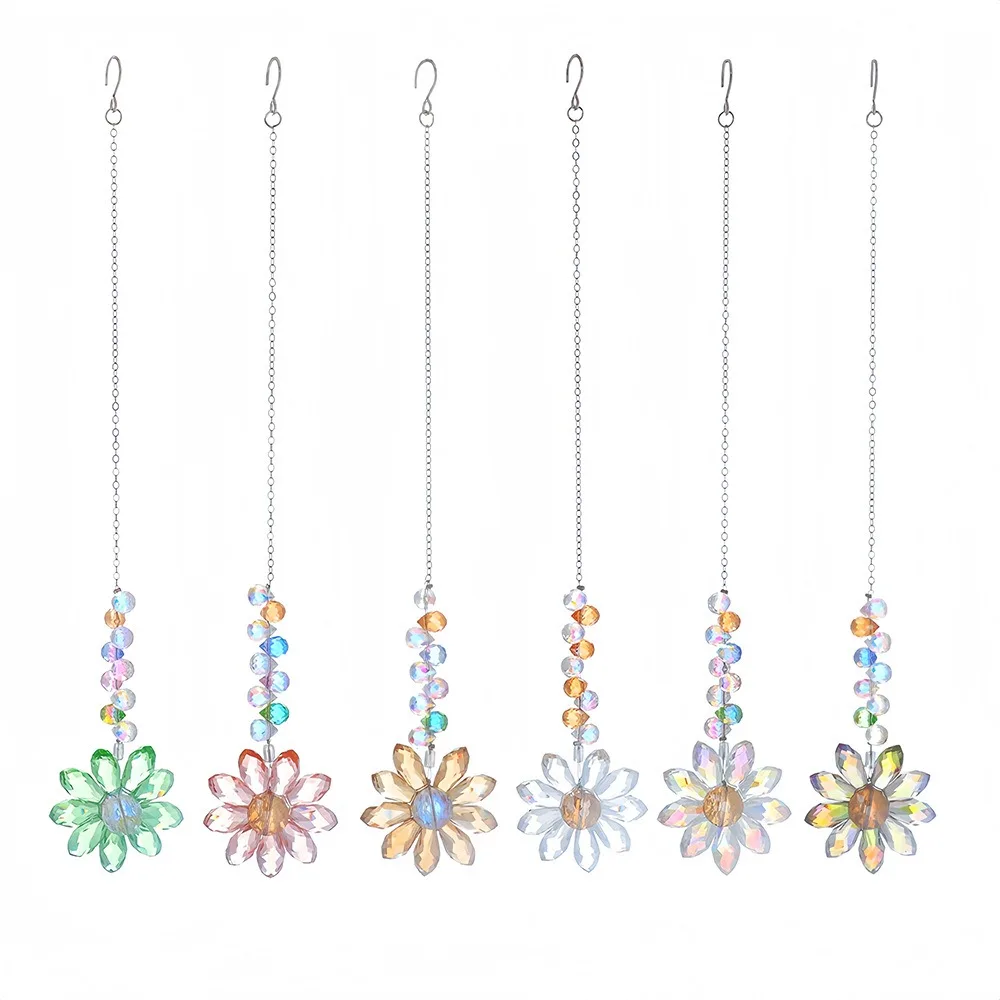 6 Color Glass Crystal Pendant Sun Catcher Ornament