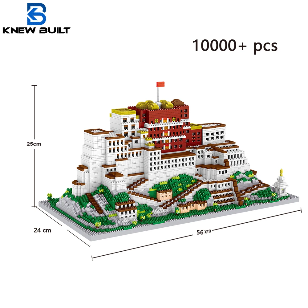10000 шт. кирпичи Potala дворец 3D пластиковая модель архитектура микрокирпичи для взрослых строительные блоки игрушечные наборы сборные украшения