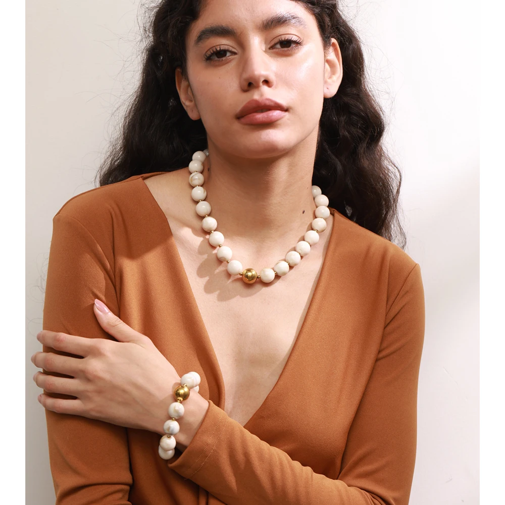 Yhpup Daily Jewelry Trendy Stainless Steel Necklace