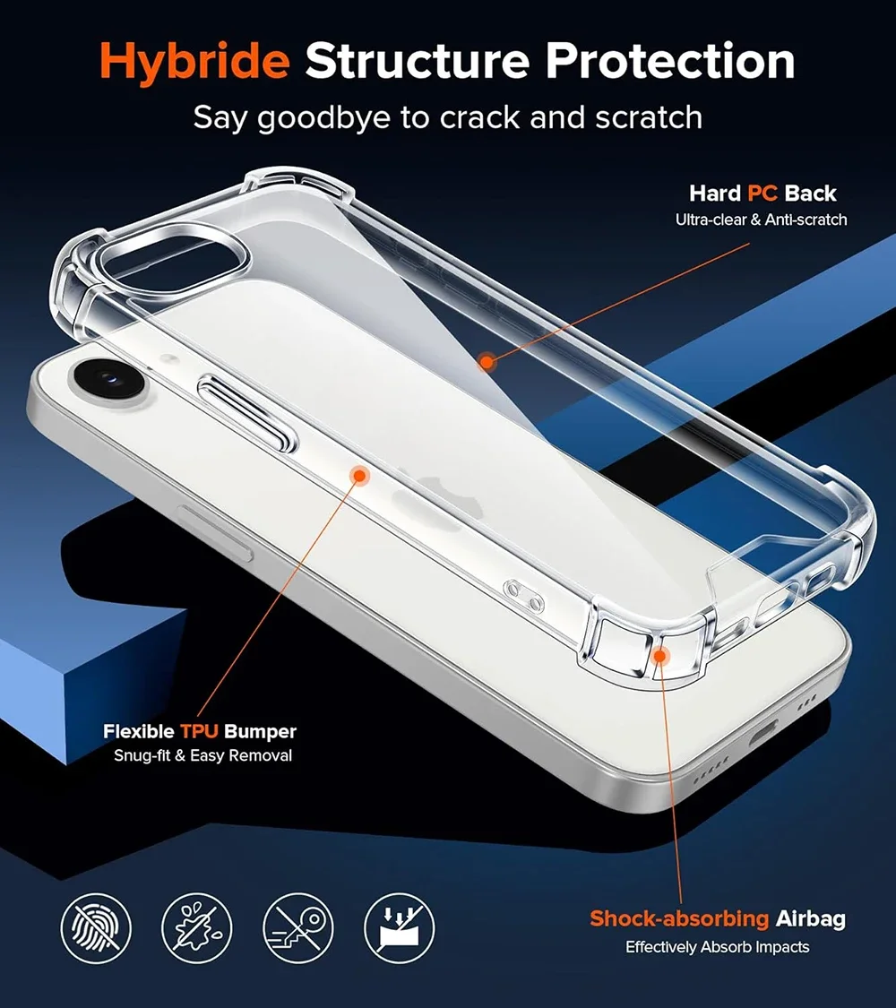 Shockproof Clear Silicone Hybrid Protective Case
