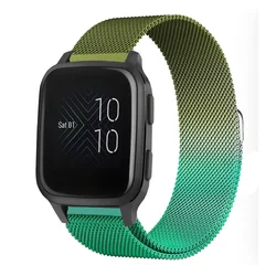 Elegant Milanese Mesh Bracelet - 20mm/22mm Premium Metal Watch Strap - Garmin Venu Sq (Green - 2)