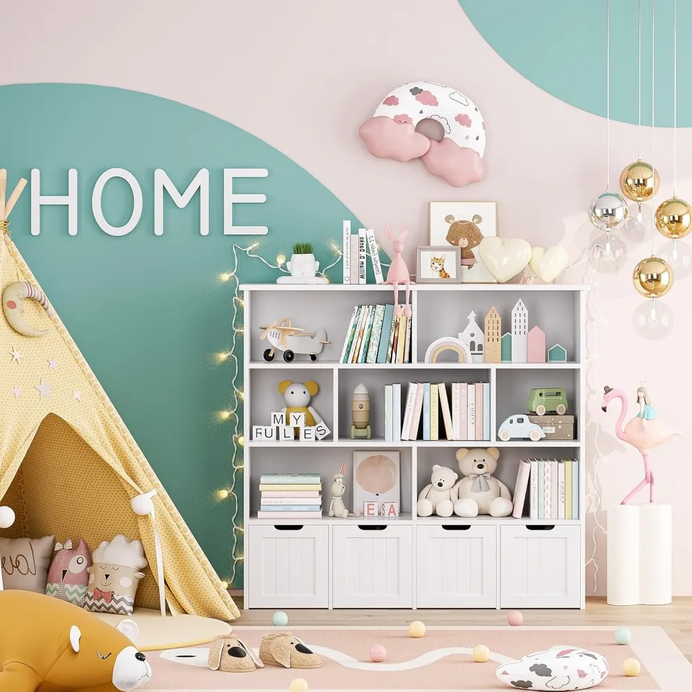 Toy Storage Organizer, Large Toy Organizers and Storage with Movable Drawers and Cubbies, Chest Shelf Organizer
