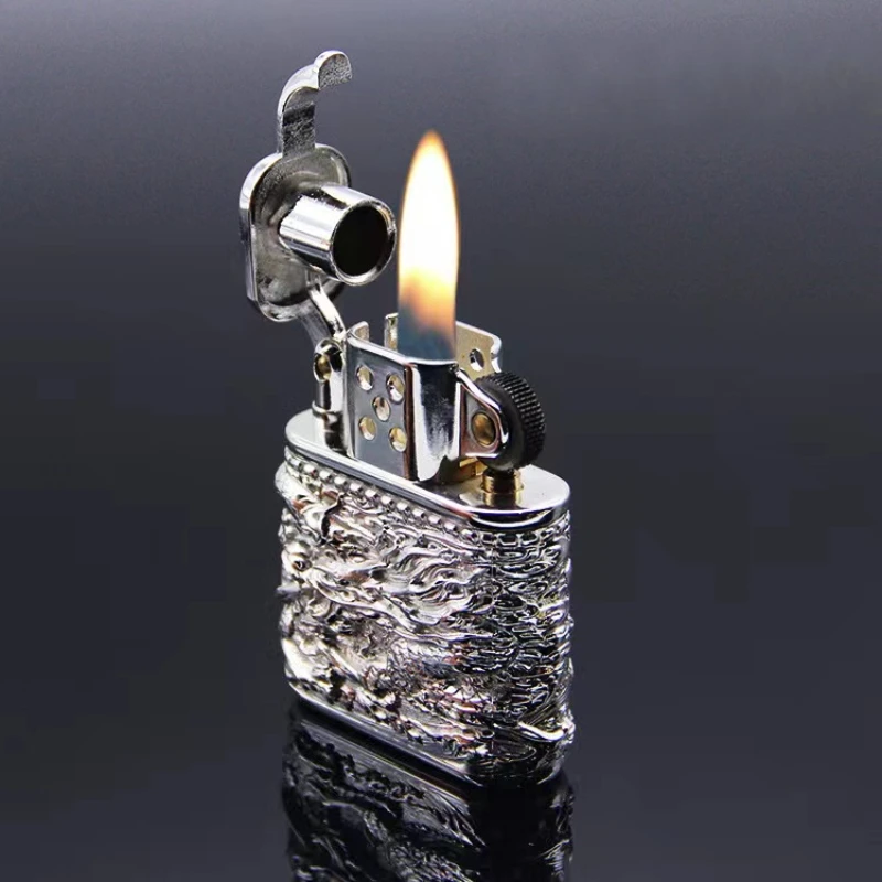 ZORRO Vintage Retro Pure Copper Windproof Kerosene Lighter Armor Machine Igniter Smoking Accessories Gadgets For Men kerosene lighter cigarette lighter
