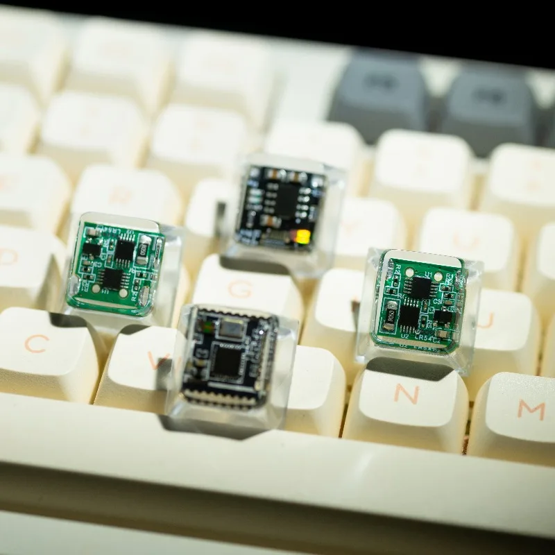 회로 기판 아티산 키캡 레진 반투명 체리 프로파일 키캡 수제 맞춤 키캡 MX 기계식 키보드 캡 선물