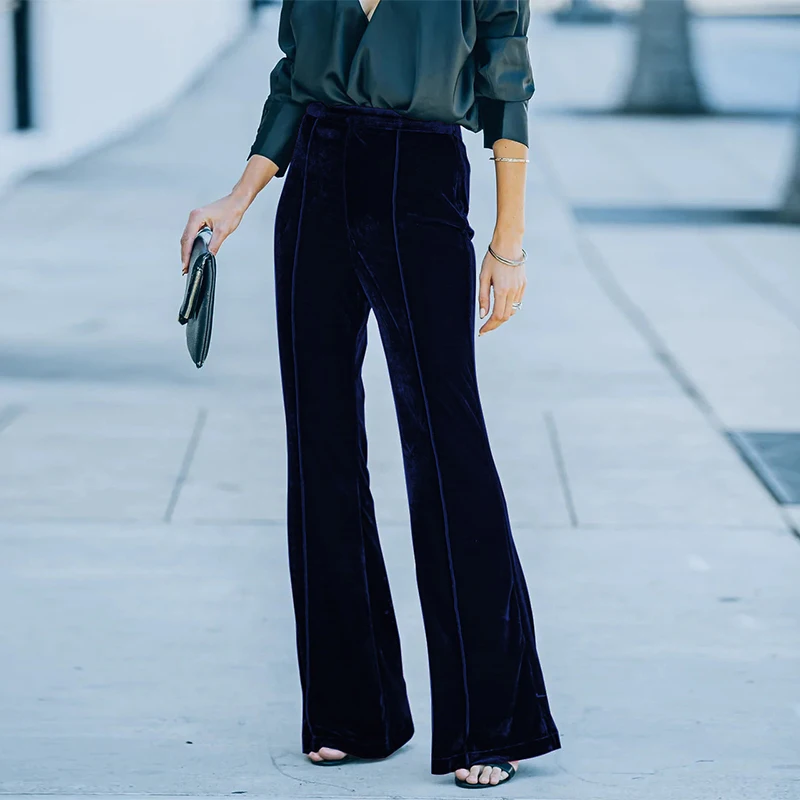 Рисунок 6 - Брюки-клеш Женские бархатные с высокой талией