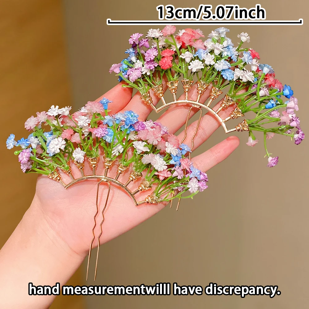 1피스 꽃 머리빗: 보헤미안 스타일, 헤어스타일 고정, 봄/웨딩/사진 촬영 액세서리 및 선물