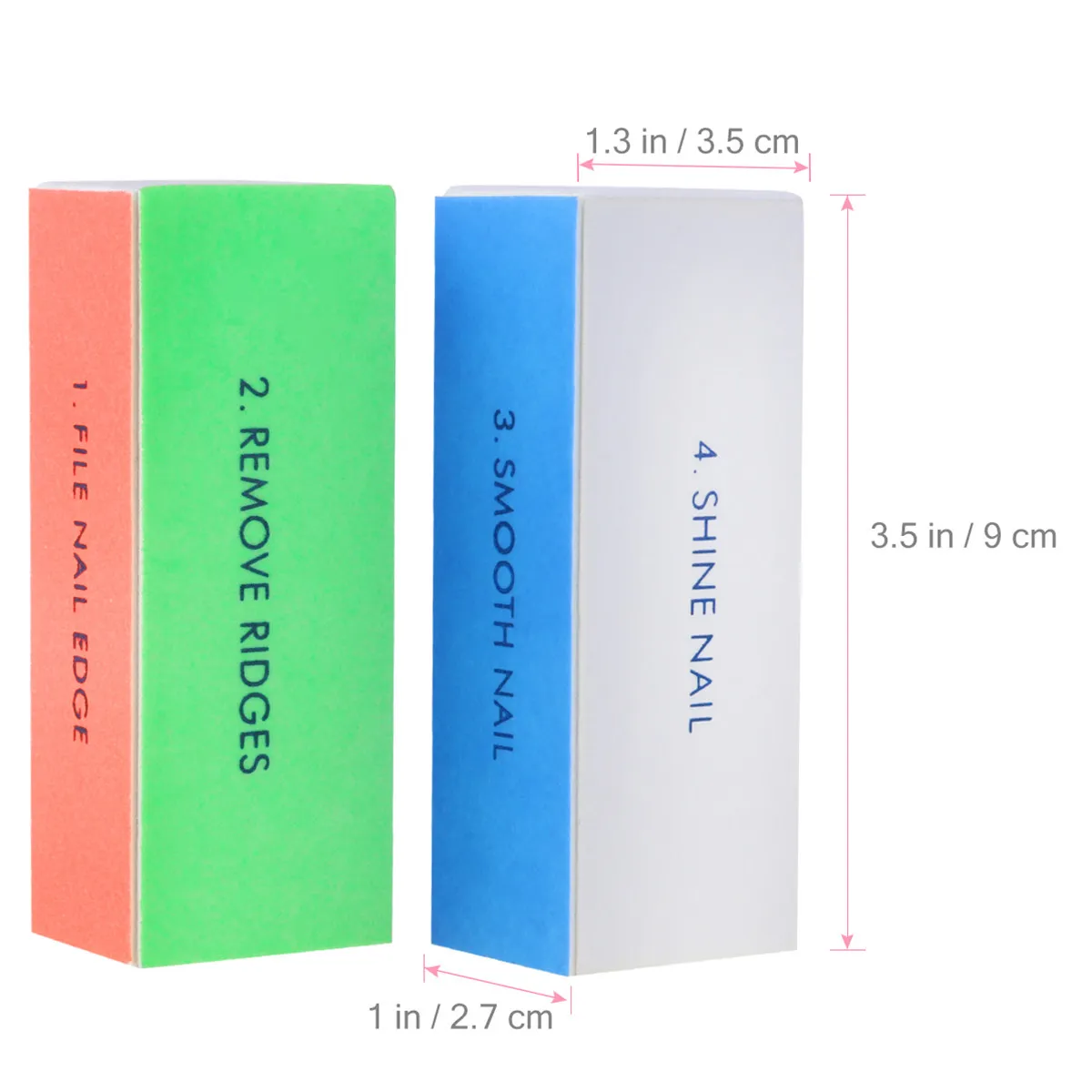 10개입 4면 네일 버퍼 스펀지 파일 세트, 4가지 질감의 표면으로 손톱 다듬기, 매끄럽게 하고 광택을 낼 수 있는 전문가용 및 개인용