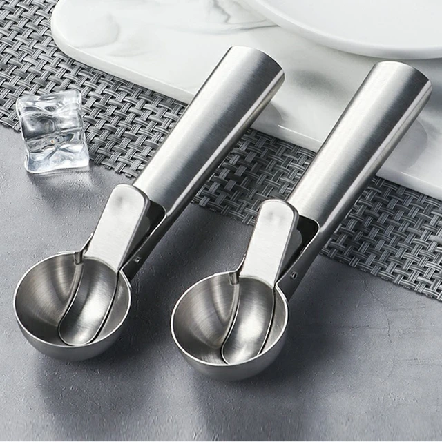 Velocity 1pc Stainless Steel Ice Cream Scoop Fruit Ice Ball Maker Candy Bar Spoon Kitchen Gadgets Accessorizes, Silver