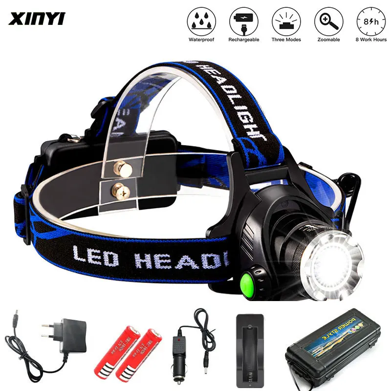 

Led Headlamp L2/T6 Zoomable Headlight Head Torch Flashlight Head lamp by 18650 battery for Fishing Hunting Headlamps