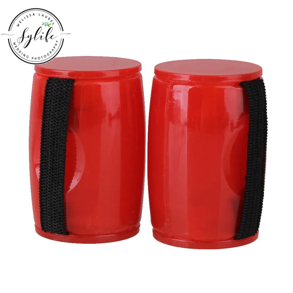 

Red Curved Cylindrical Ukulele Guitar Finger Rhythm Sand Shaker Bell Pack of 2