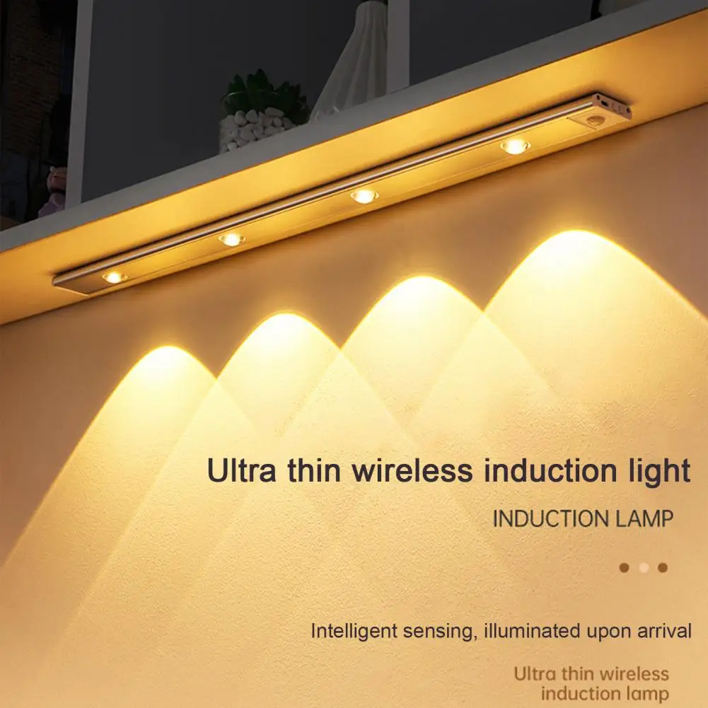 

Closet Night Lamp Adjustable Flicker Free No Wiring Required Ultra-thin Rechargeable Wireless LED Night Light Motion Sensor Lamp