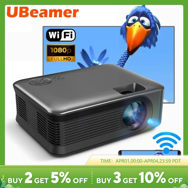 Ubeamer-miniproyector A30C portátil, cine 3D, sincronización con WIFI, Android, IOS, teléfono inteligente, 4K, 1080P