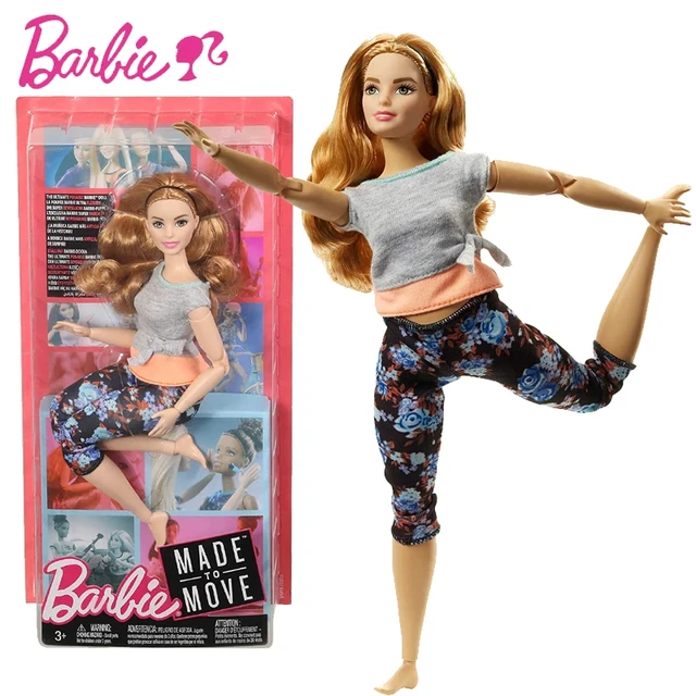 Genuine Original Mattel Barbie Dolls Sport Yoga Gymnastics Fashion 22  Joints Made To Move Boneca Brinquedos