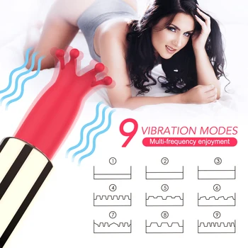 Makeup Lipstick Vibrator 9 Mode Nipple Clit Clioral Clitoris Vibrator for Women Sex torys Fmale Masturbator Mini Vibrator 4