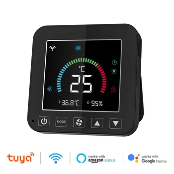 Tuya WiFi IR Thermostat AC Controller – LCD Touch Screen Remote Temperature & Humidity Sensor, Works with Alexa, Google Home & Yandex