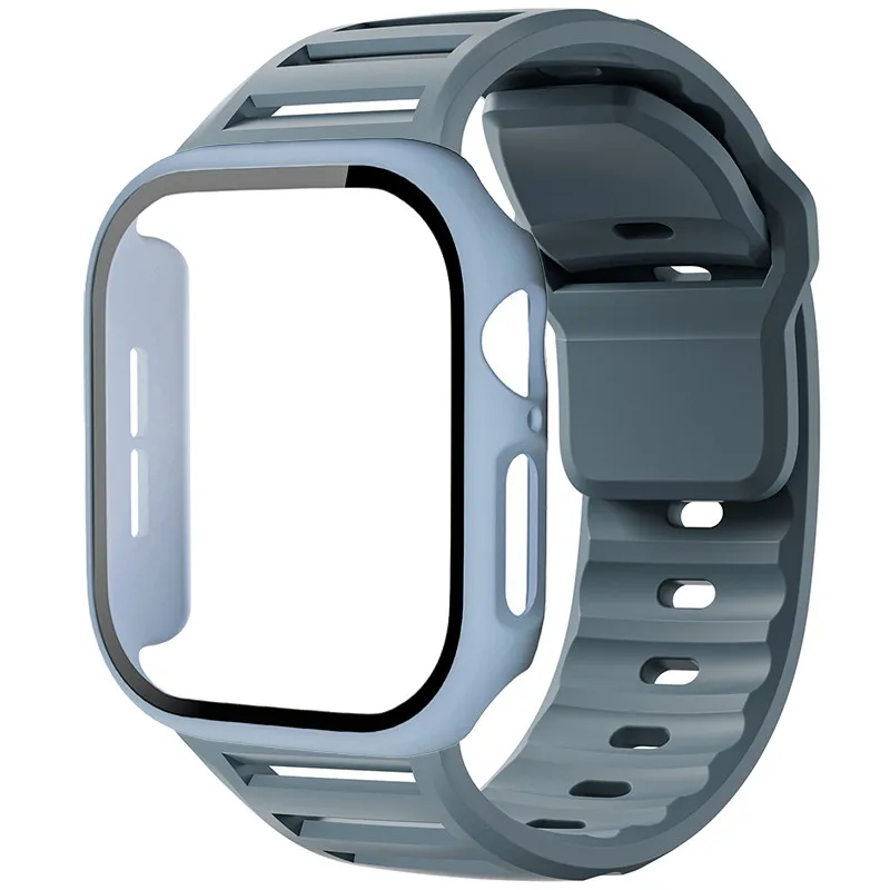 Sport Silicone Strap with Glass and PC Case