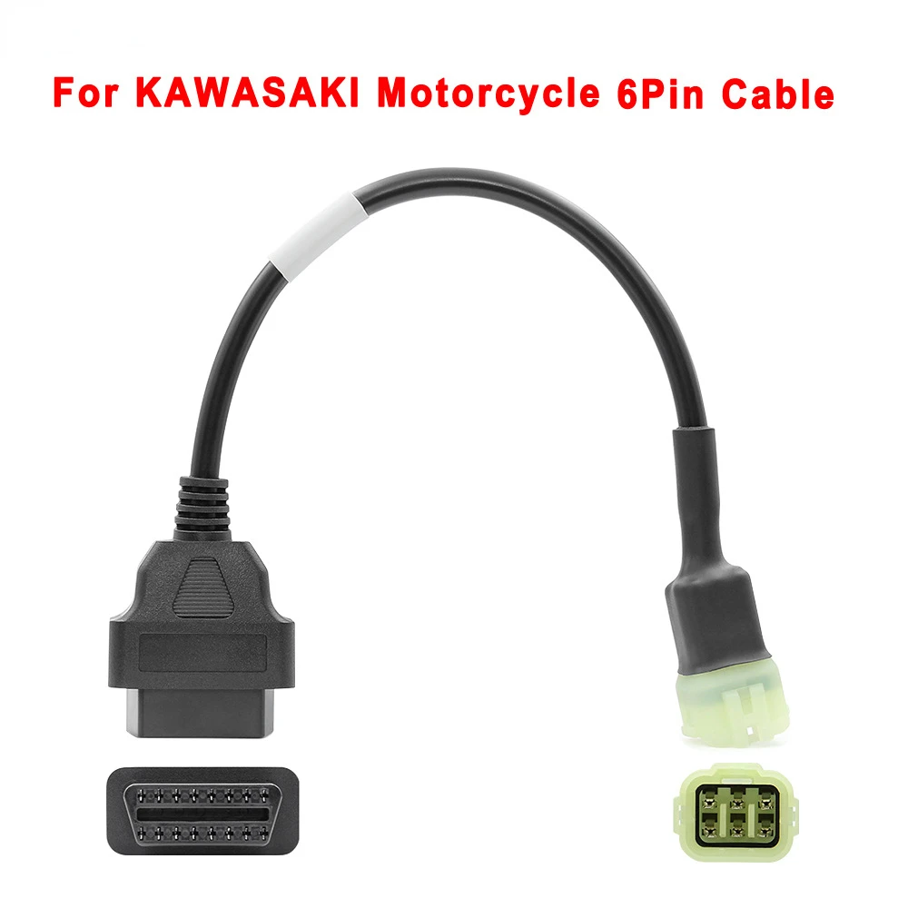 16-контактный диагностический кабель OBD на 6 контактов для мотоцикла Kawasaki диагностический сканер elm327 v1 5 для мотоциклов инструмент для диагностики obd2 для yamaha honda efi 3 4 контакта и 6 контактов на 16 контактов