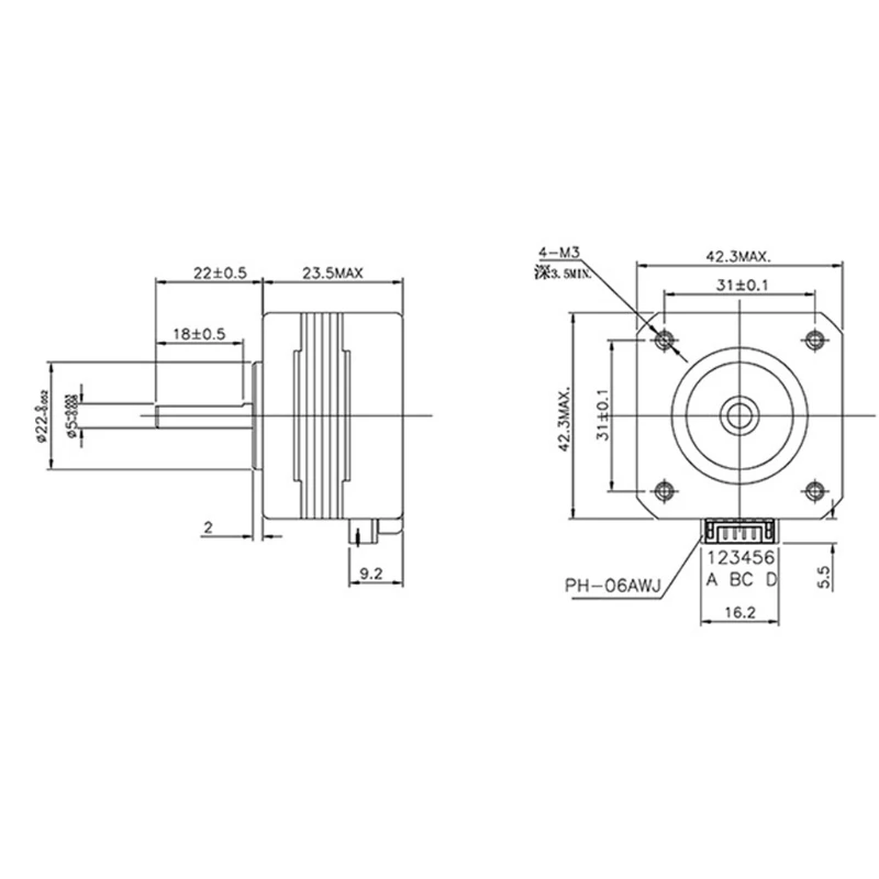 Stepper Motor Nema17 17HS4023 1.0A 12V / 24V XH2.54/Du-pont Cable for Titan Extruder 42 Motor 3D Printer B03E