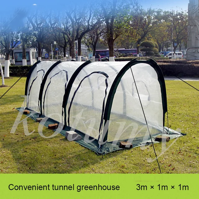 Hordozható Üvegházhatású Burkolat Pe Kerti Hőmegőrzési Alagút Sátor Növényi Növekedési Roll-Up Cipzár Ajtóval - Image 4