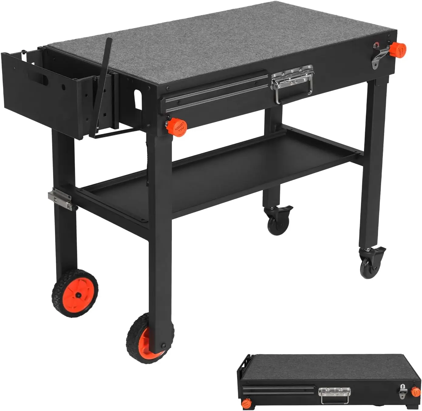 Portable Folding Grill Table with Wheels 1