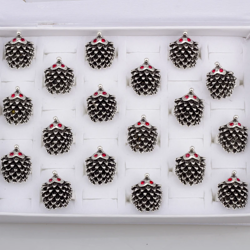 20 Pcs/lot Fashion Personality Adjustable Punk Hedgehog Ring Unisex Retro Ring Creative Simple Couple
