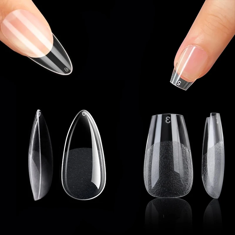 Fake Nails False Nails Nail Tips False Nail Tips Press on Coffin Semi Frosted Full Cover Mid Length 240Pcs Each Bag