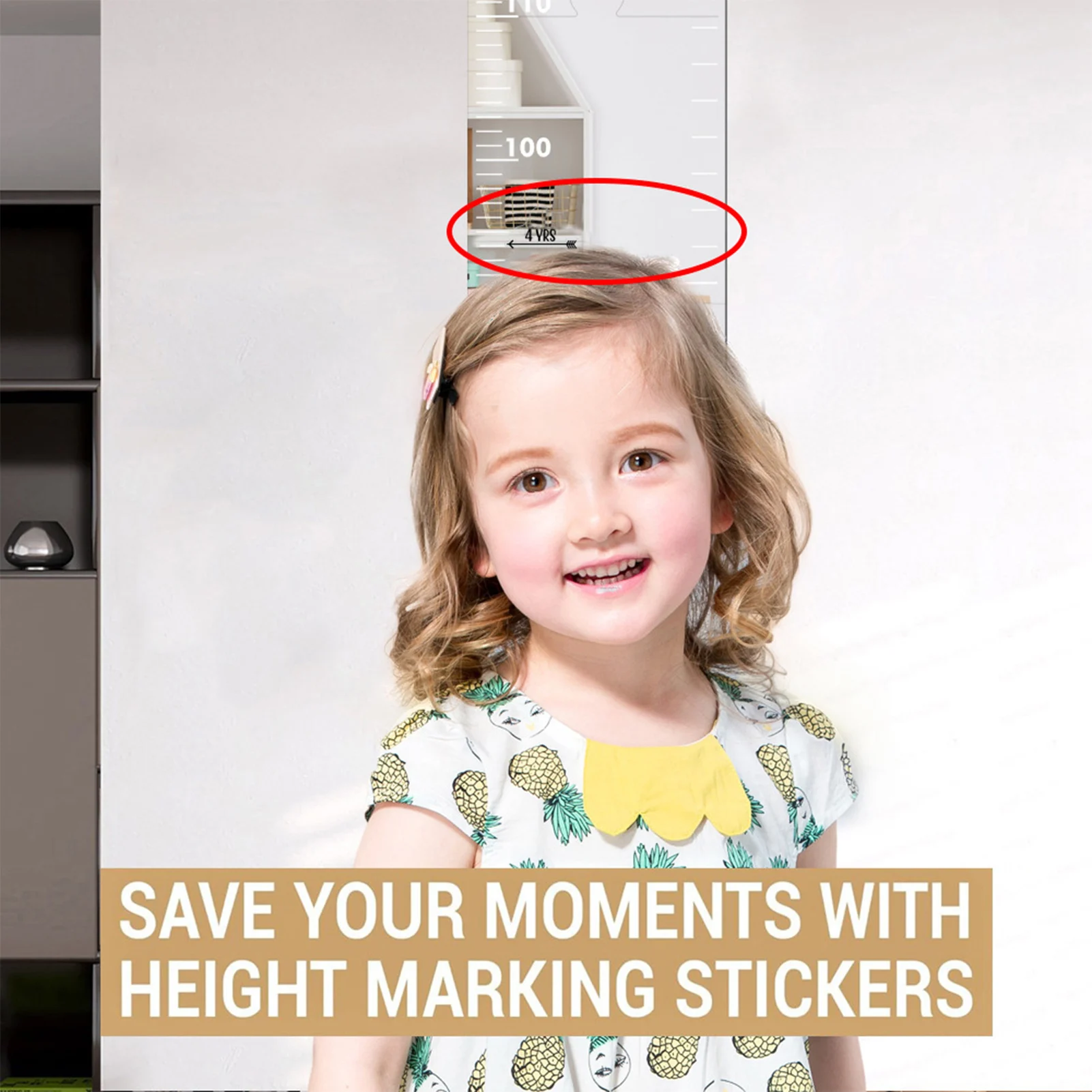 Mirror Growth Chart for Wall Accurate Measurements Removable Wall Ruler for Children's Room Decor