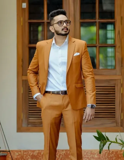 Chic Solid Suits for Men New Arrival Formal Casual Daily Outfits Wedding Groom Tuxedo 2 Piece Male Suit Slim Fit (Blazer+Pants)