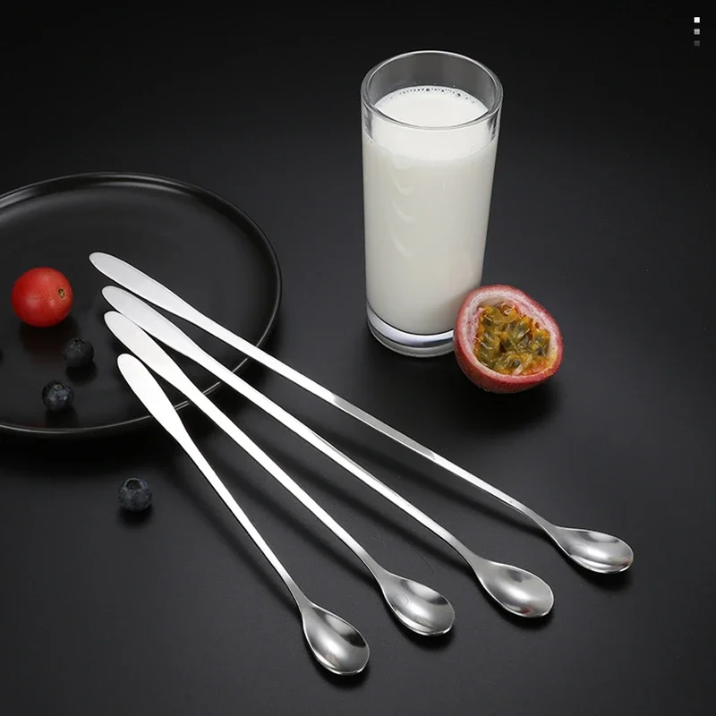 Multi-Size Long Handle Cocktail Spoon Stainless Steel Bar Bartender Coffee Drink Stirring Rod Muddlers Kitchen Barware 1 Pcs