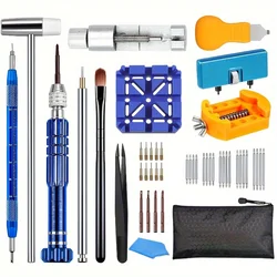 Deluxe Watch Repair Tool Set for Battery Replacement, Link Removal, Resizing, and Opening (Set1)
