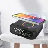 Wireless Charging Station Versatile 3-in-1 Wireless Charger Fast 15w Charging Digital Alarm Clock Temperature for Devices 1
