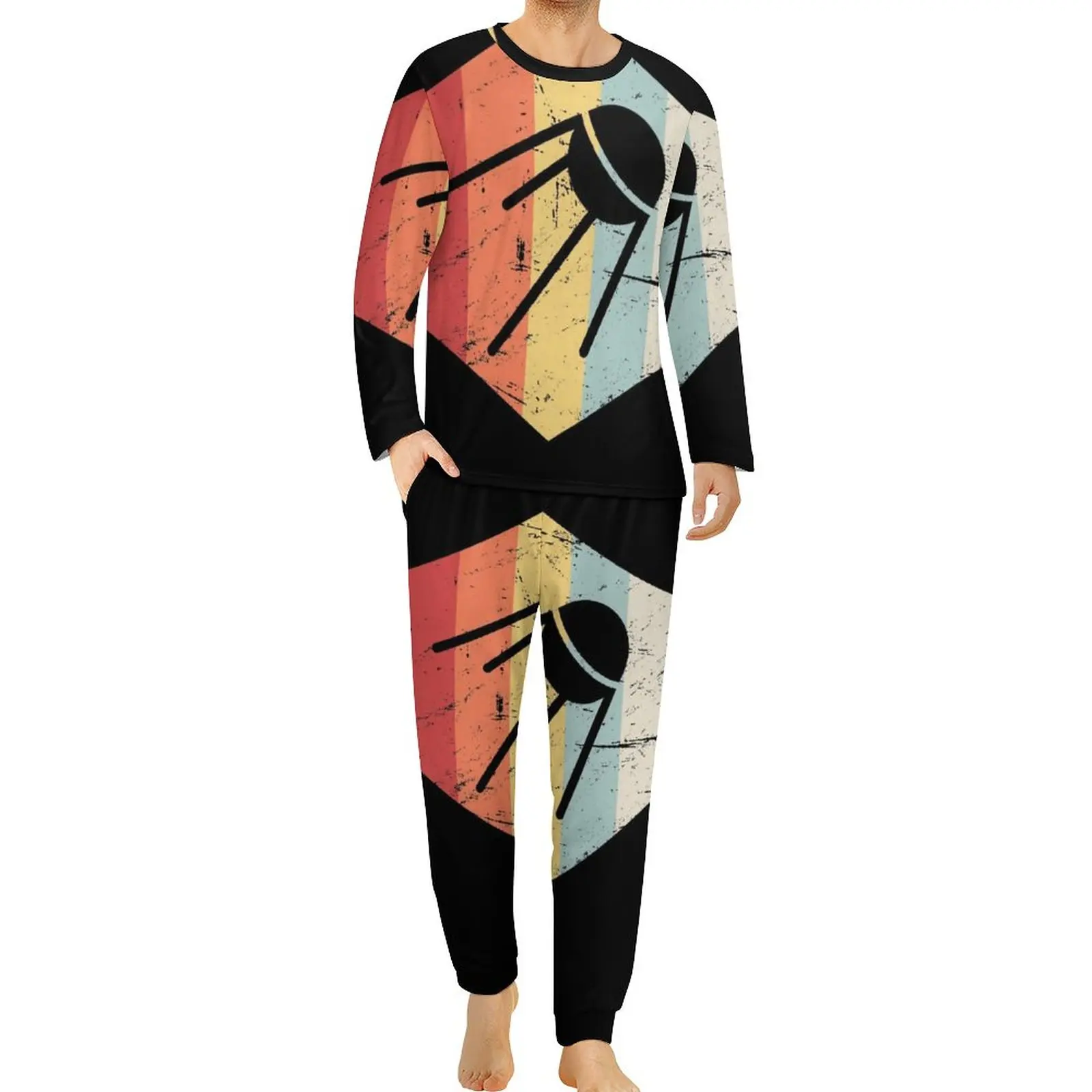 

CCCP Sputnik Icon Pajamas Science Men Long Sleeve Cute Pajama Sets 2 Piece Casual Winter Custom Home Suit Birthday Gift