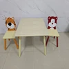 Kids Table and 2 Chairs Set, 3 Pieces Toddler Table and Chair Set, Wooden Activity Play Table Set (Bear&Tiger) 2