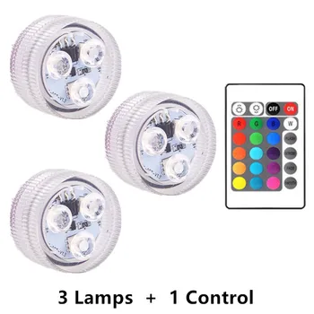IP65 방수 수중 LED 조명 원격 제어 LED 티 미니 조명, 웨딩 파티 꽃병 장식 수중 램프, 10-1 개