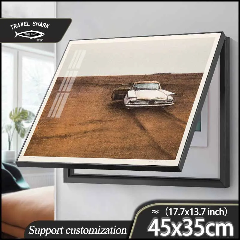 

Travel Shark Nordic Decorative Of Painting Electric Box Posters With Frame Creative Art Wall Home Room Decor Accessories 45x35CM