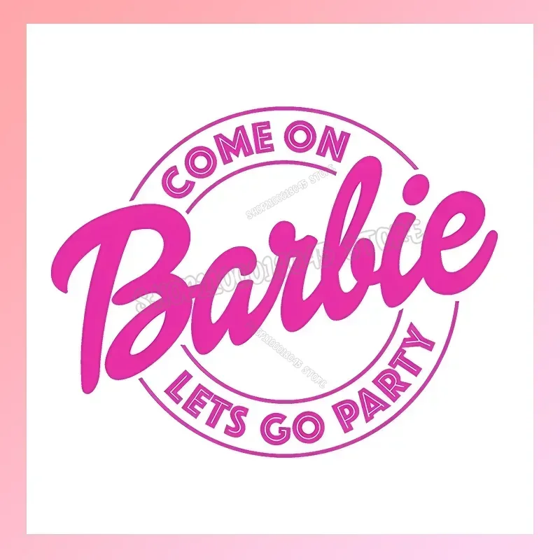 Barbied Patch Iron Transfer Cartoon Anime Pink Patches Kids