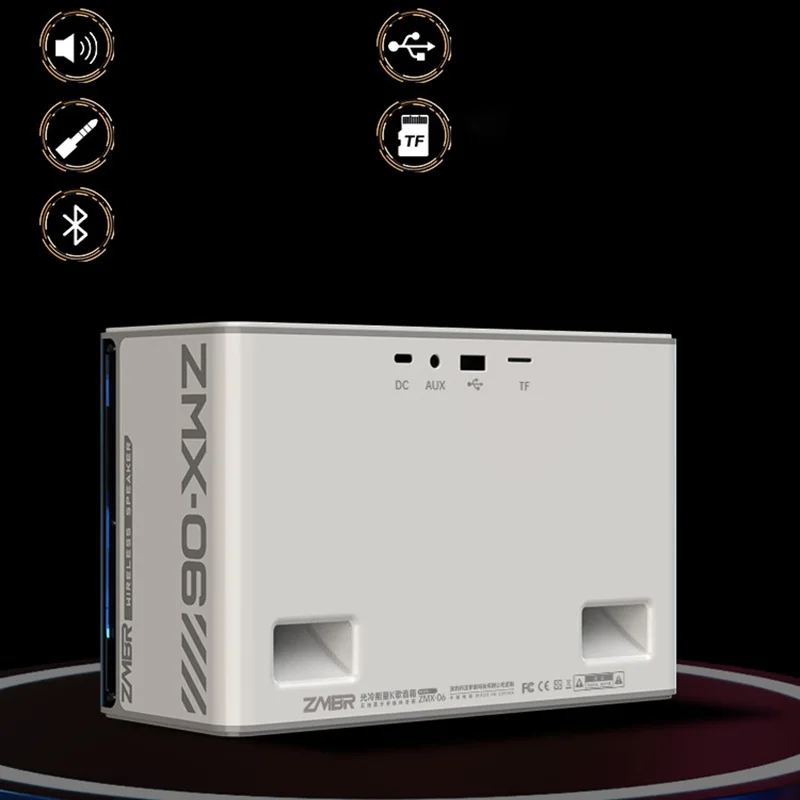 High-ended JK-06 Desktop bluetooth speaker RGB cold light wireless high quality bass sound battery Handheld Wireless Microphone 5