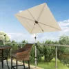 6x4 FT Balcony Umbrella, 360° Roating Rectangular Tilt Parasol UV 50+ Powder-coated Steel Pole Outdoor Umbrella for 1