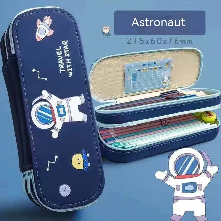 

Large-capacity Astronaut Pencil Case Space Theme Pencil Case Rocket Pencil Case Thickened Waterproof High-value Pencil Case