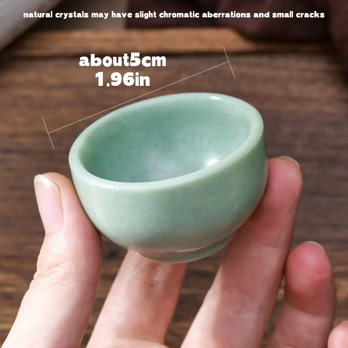 2-Piece Natural Jade Tea Cup Set – Hand Carved Green Jade, Healing Crystal, Gongfu Tea Set - View #10