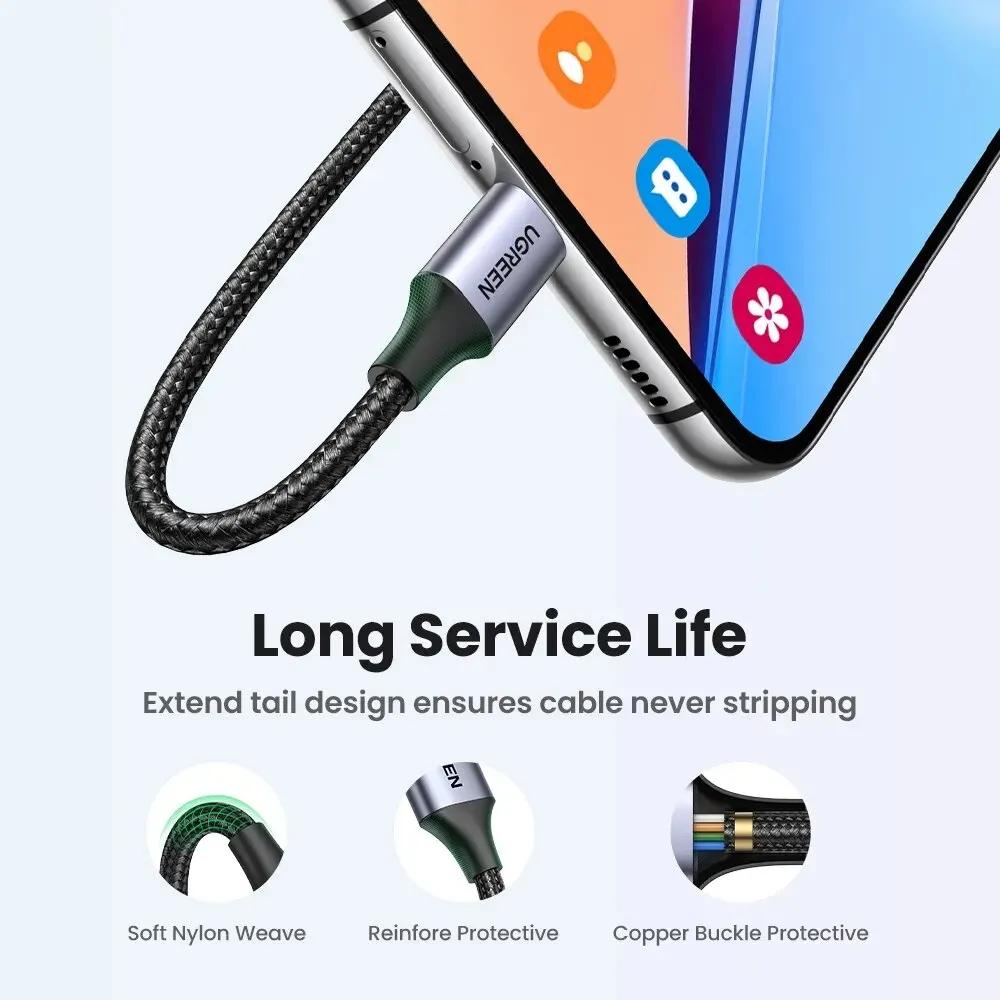 รูปสินค้า สายชาร์จ USB-C ความเร็วสูง ทนทาน สำหรับมือถือและแท็บเล็ต
