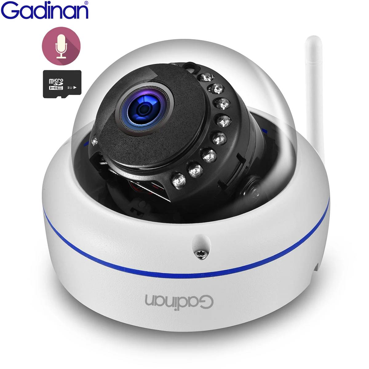 

Gadinan Outdoor Metal Mini Dome Camera WiFi Wireless Audio Waterproof 5MP 3MP Camera