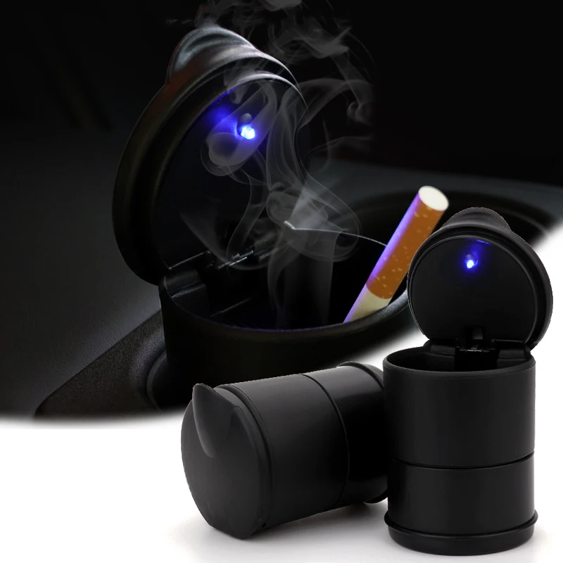 Portable Car Ashtray with Indicator LED Light Garbage Coin Storage Cup Container Cigar Ashtray Auto Interior Accessories