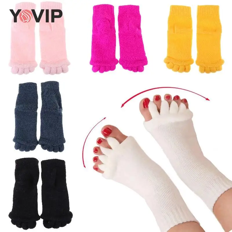 1Pair Five Toes Separators Foot Sock Hallux Valgus Corrector Bunion Adjuster Foot Care