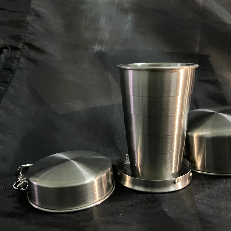 75ml/150ml/250ml Portable Stainless Steel Folding Cup Outdoor