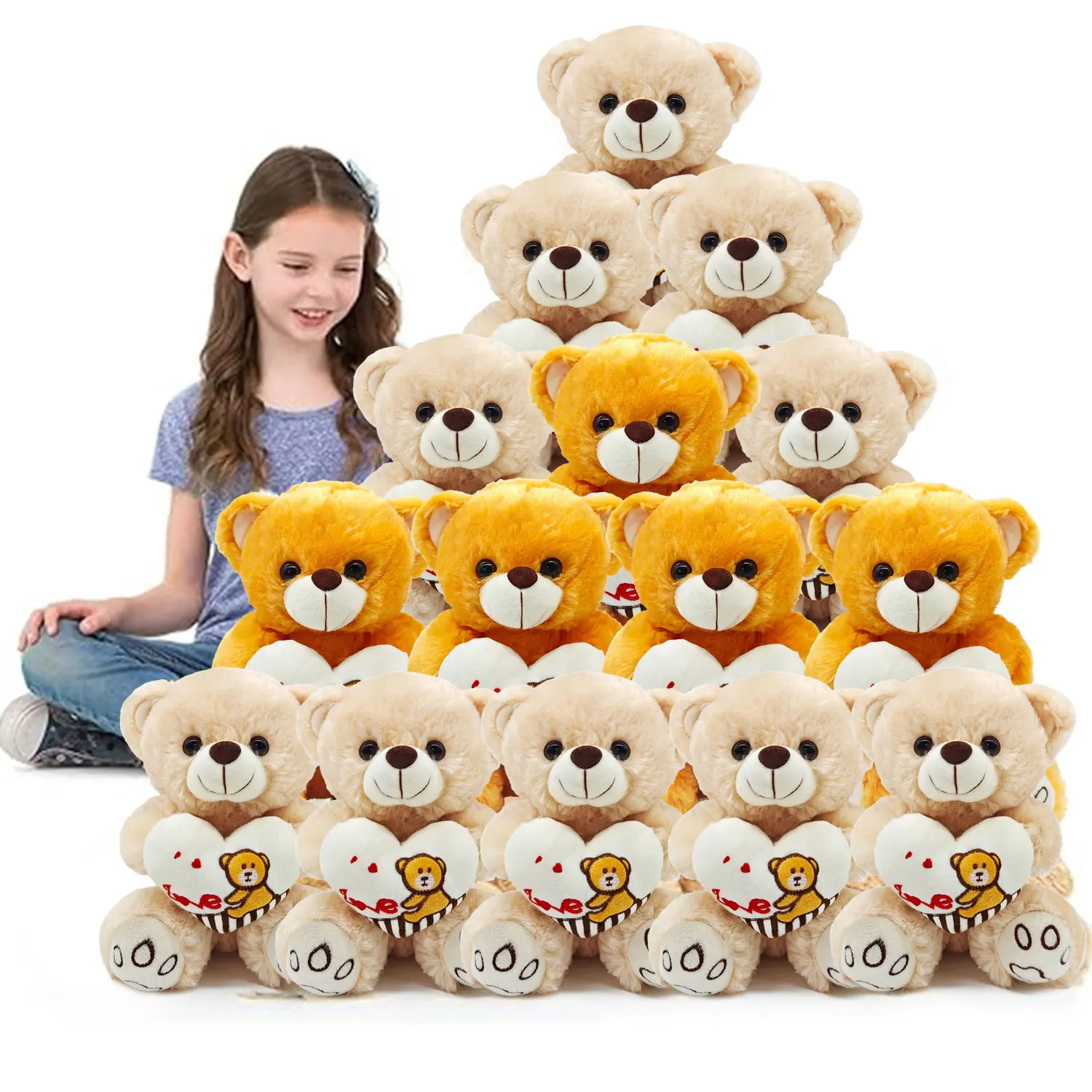 Hugging love plush bear toy, cute soft plush pillow, wedding scene companion gift, event party game props, holiday gift 5